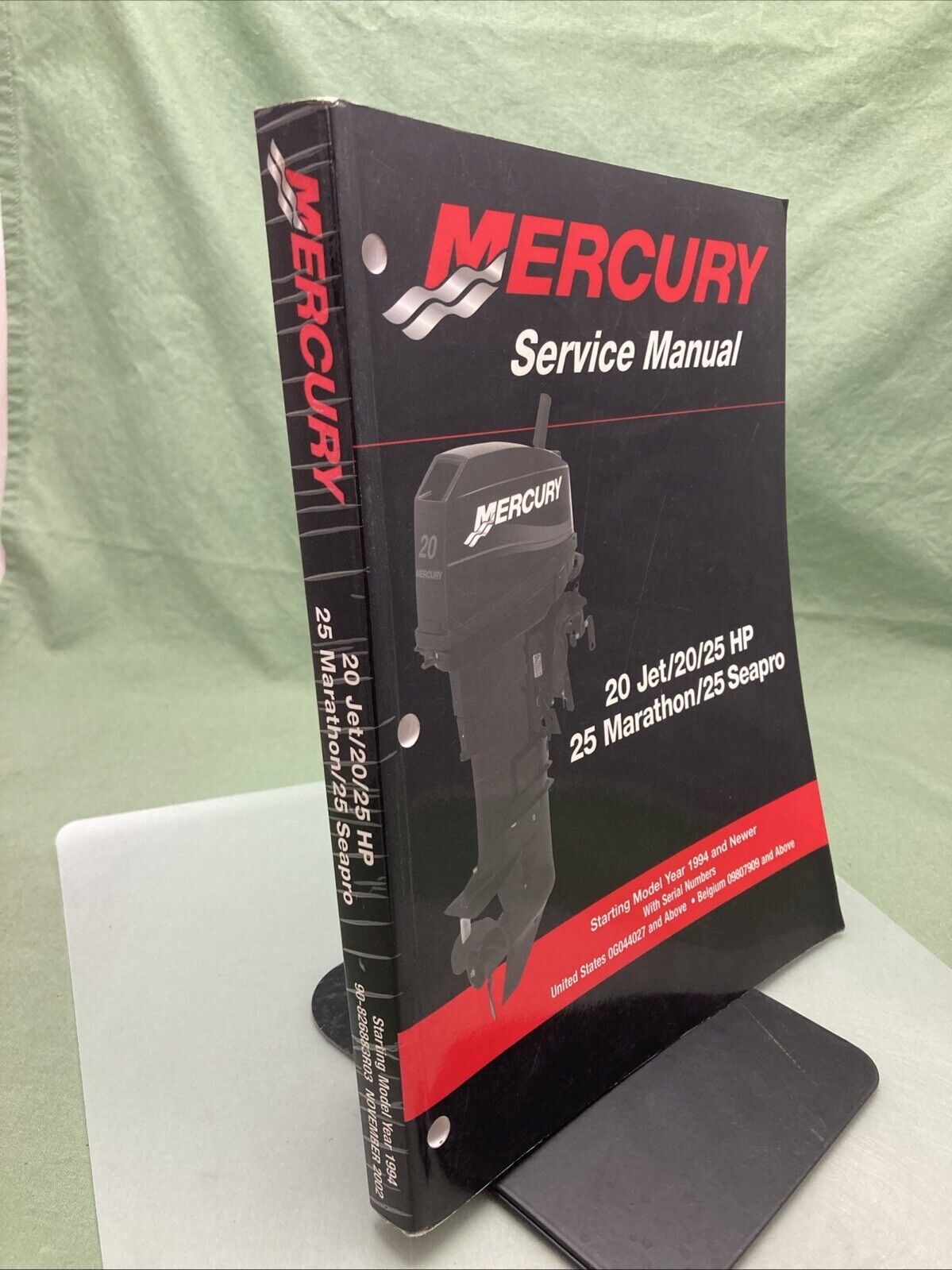 GENUINE MERCURY 90-826883R03 20 JET/20/25 HP, 25 MARATHON, 25 SEAPRO MANUAL '02