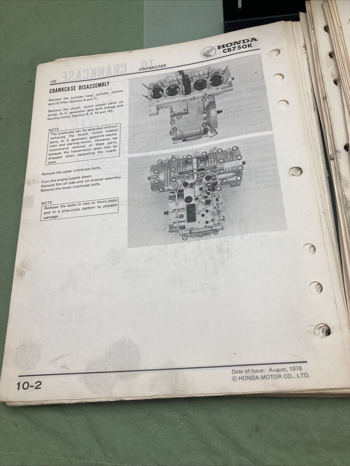 HONDA 6141000 CB750 K8 F3 SHOP MANUAL 1978