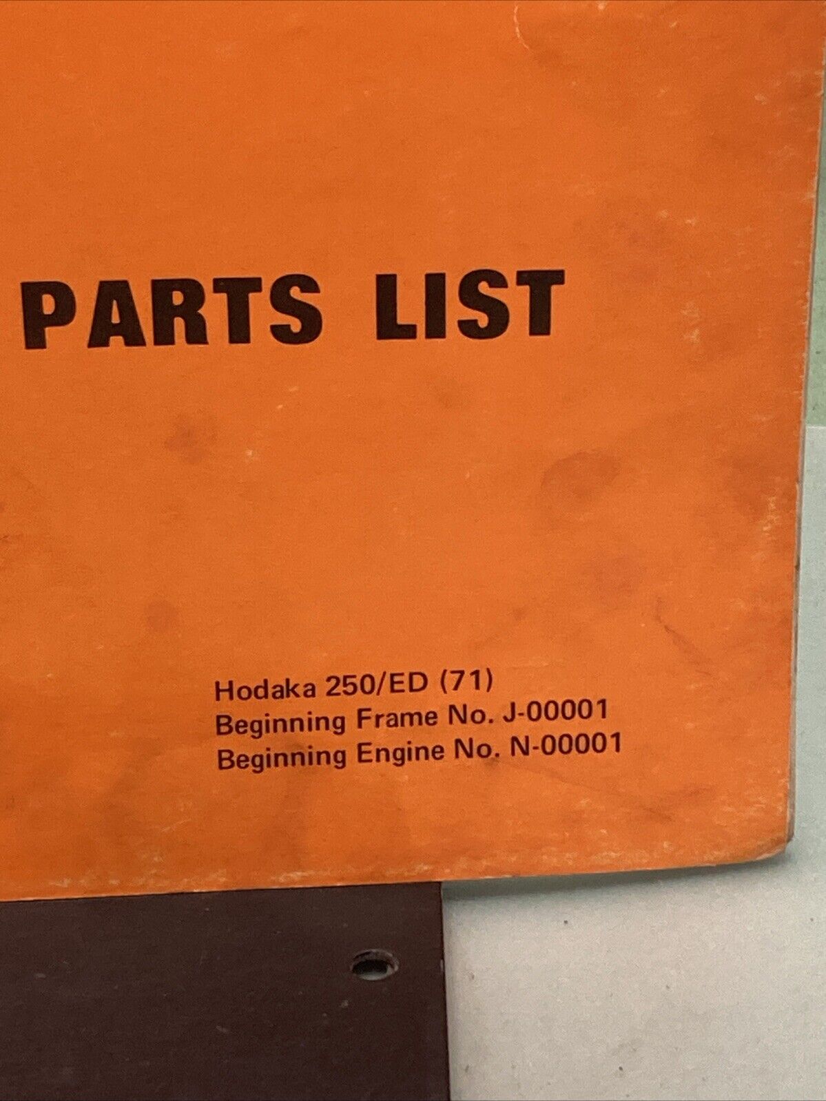 HODAKA 278008 250/ED ILLUSTRATED PARTS LIST