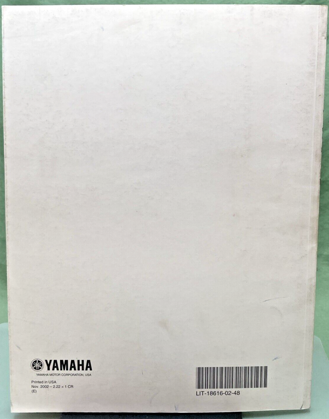 GENUINE YAMAHA LIT-18616-02-22 VZ225B, VZ250B SUPPLEMENTARY SERVICE MANUAL 2002