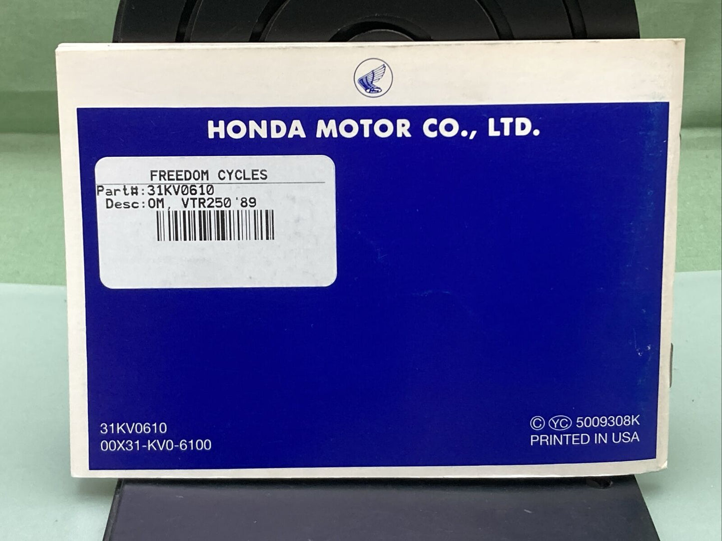 GENUINE HONDA 31KV0610 VTR/VTR250 OWNER'S MANUAL '89