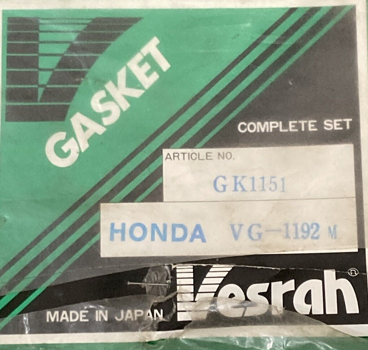 NEW VESRAH VG-1192 GASKET KIT FITS HONDA INCOMPLETE SEE PHOTOS