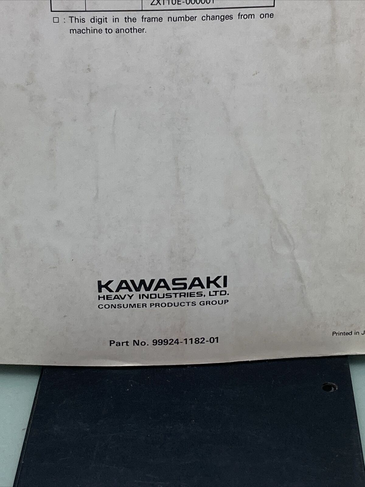 GENUINE KAWASAKI 99924-1182-01 SERVICE MANUAL GPZ1100