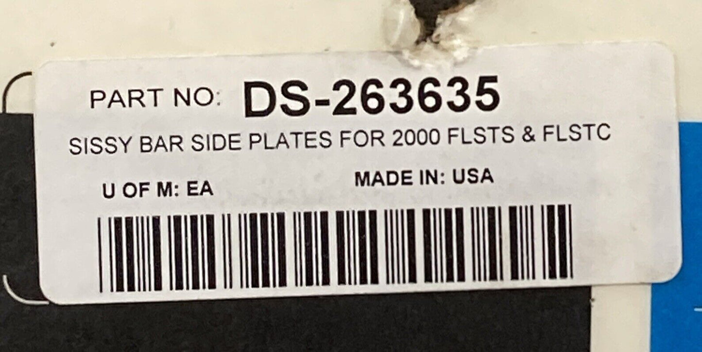NEW DRAG SPECIALTIES DS-263635 SISSY BAR SIDE PLATES FOR 2000 FLSTS FLSTC