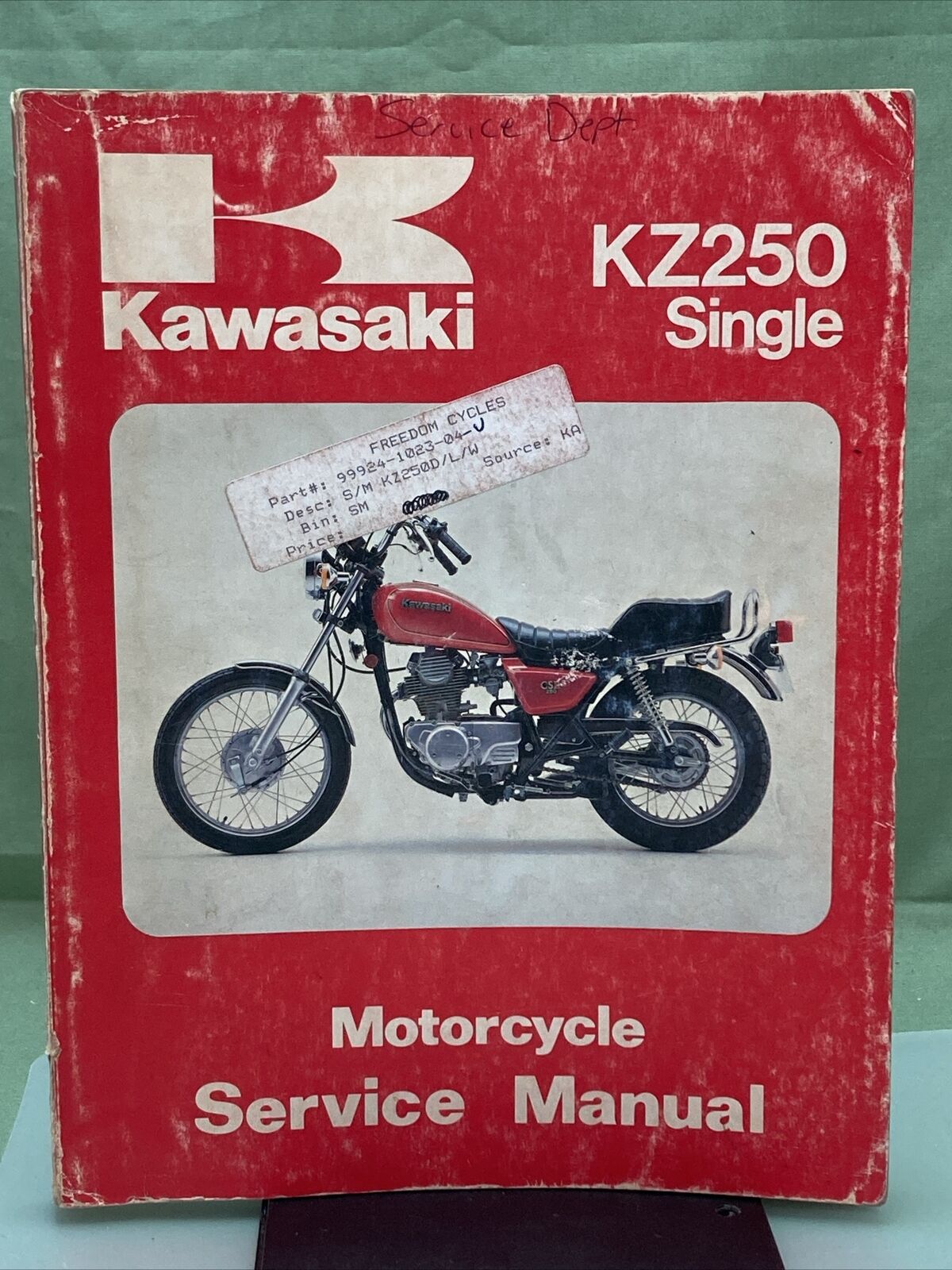 GENUINE KAWASAKI 99924-1023-03 KZ250 SINGLE SERVICE MANUAL