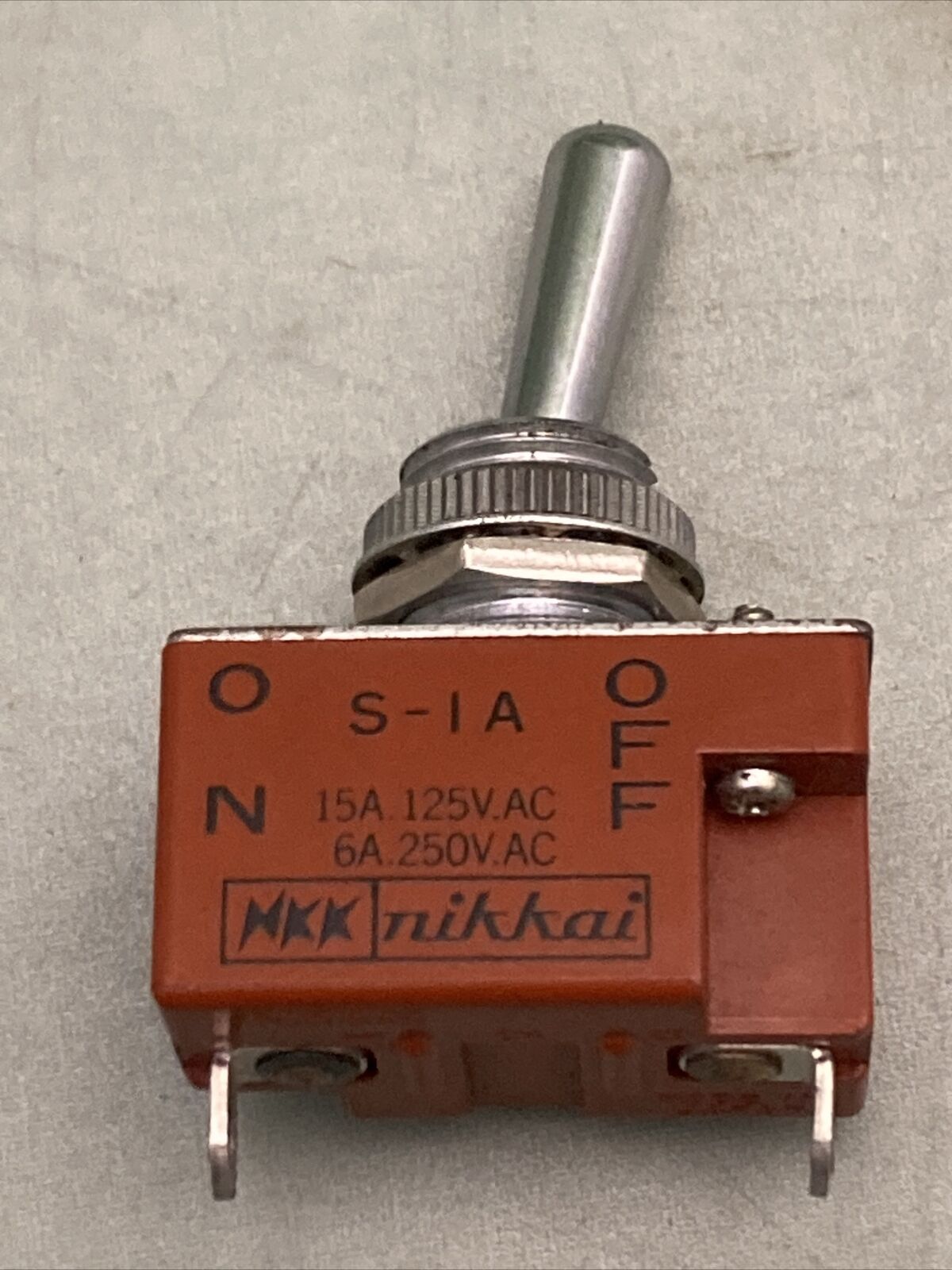 NEW GENUINE NIKKAI S-1A TOGGLE SWITCH On/Off 2 Position 15A 125V AC / 6A 250V AC