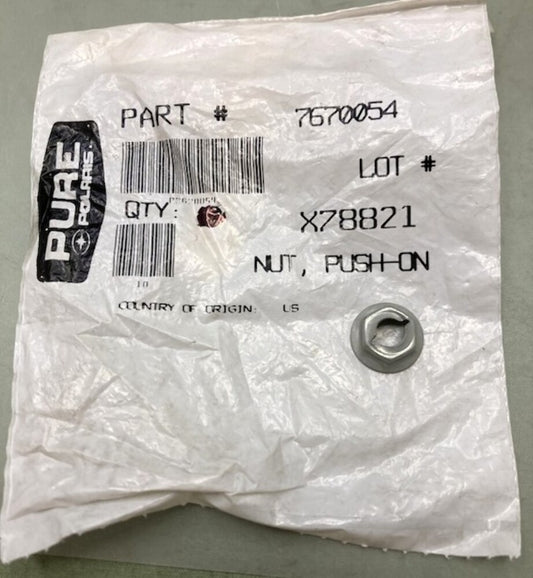 Qty 4 Polaris 7670054 Nut, Push-On New Genuine