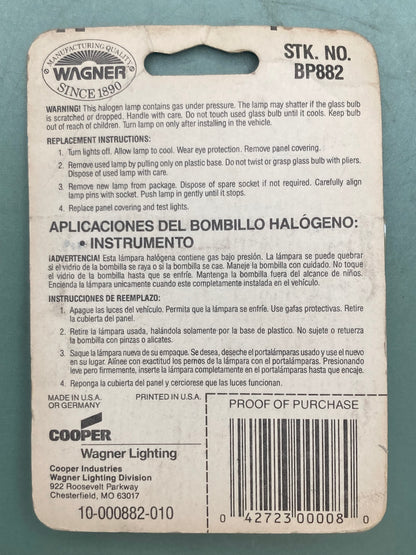 New Genuine Wagner 882 Halogen Auto Bulb 12V