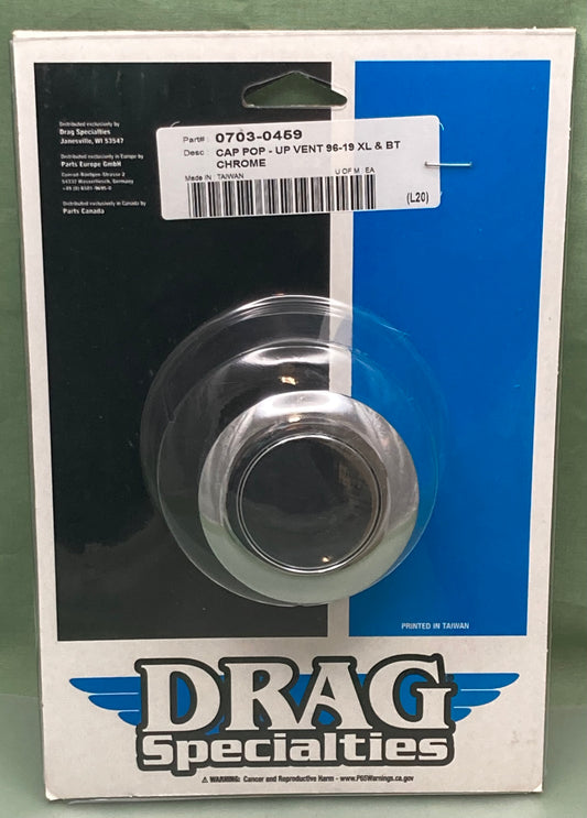 New Genuine Drag Specialties 0703-0459 Cap Pop - Up Vent 96-19 XL & BT Chrome