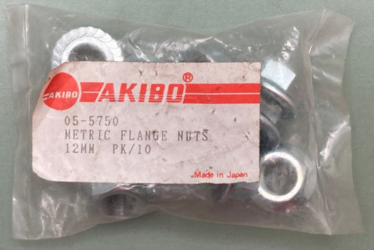 10 Pk New Genuine Akibo 05-5750 Metric Flange Nut 12MM