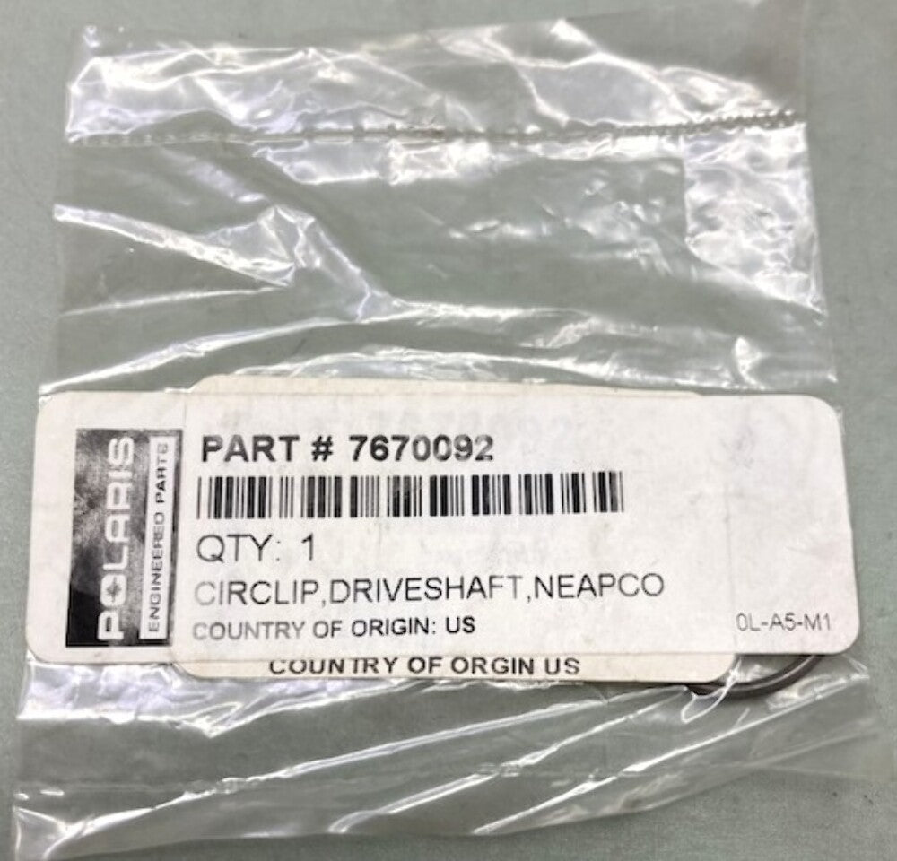 Polaris 7670092 Circlip, Driveshaft, Neapco New Genuine