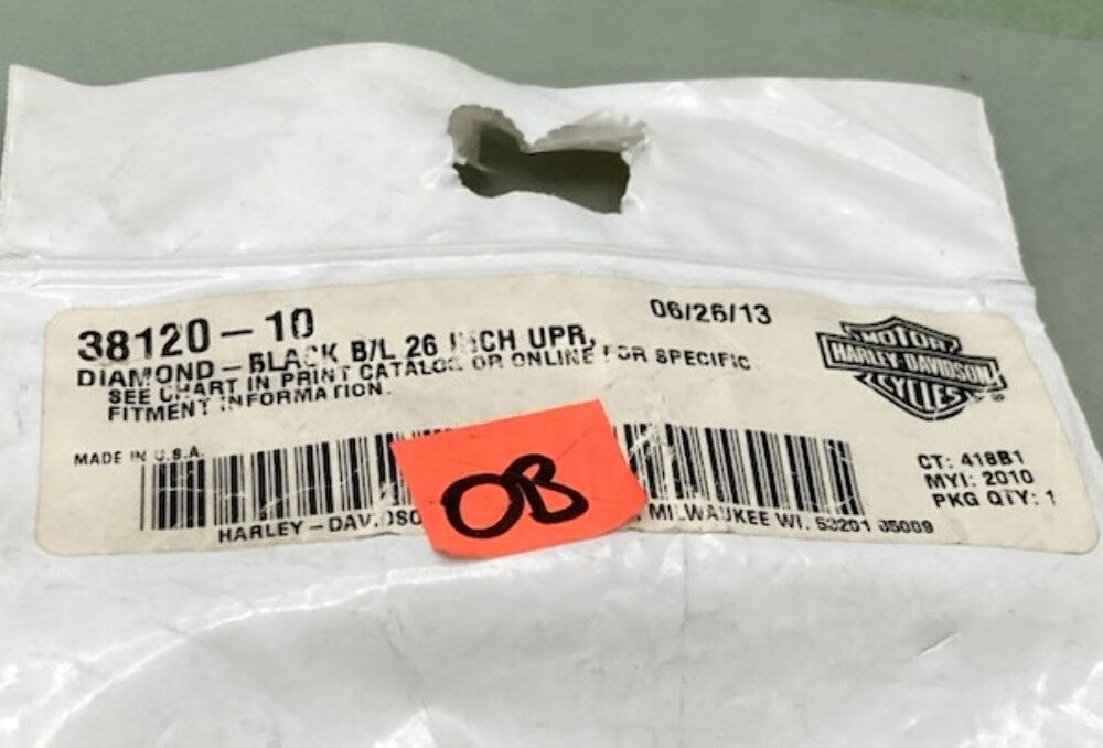 Harley Davidson 38120-10 Diamond Black Break Line 26" Upper New Genuine