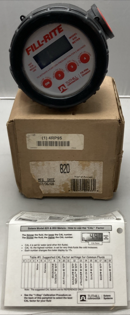 NEW GENUINE FILLRITE 4RP95 820 Meter Digital Flow 1 Inch Fnpt