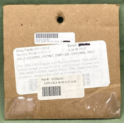 Covingtons Customs C0011-C Front Dimpled Axle Cover Set Chrome New Genuine