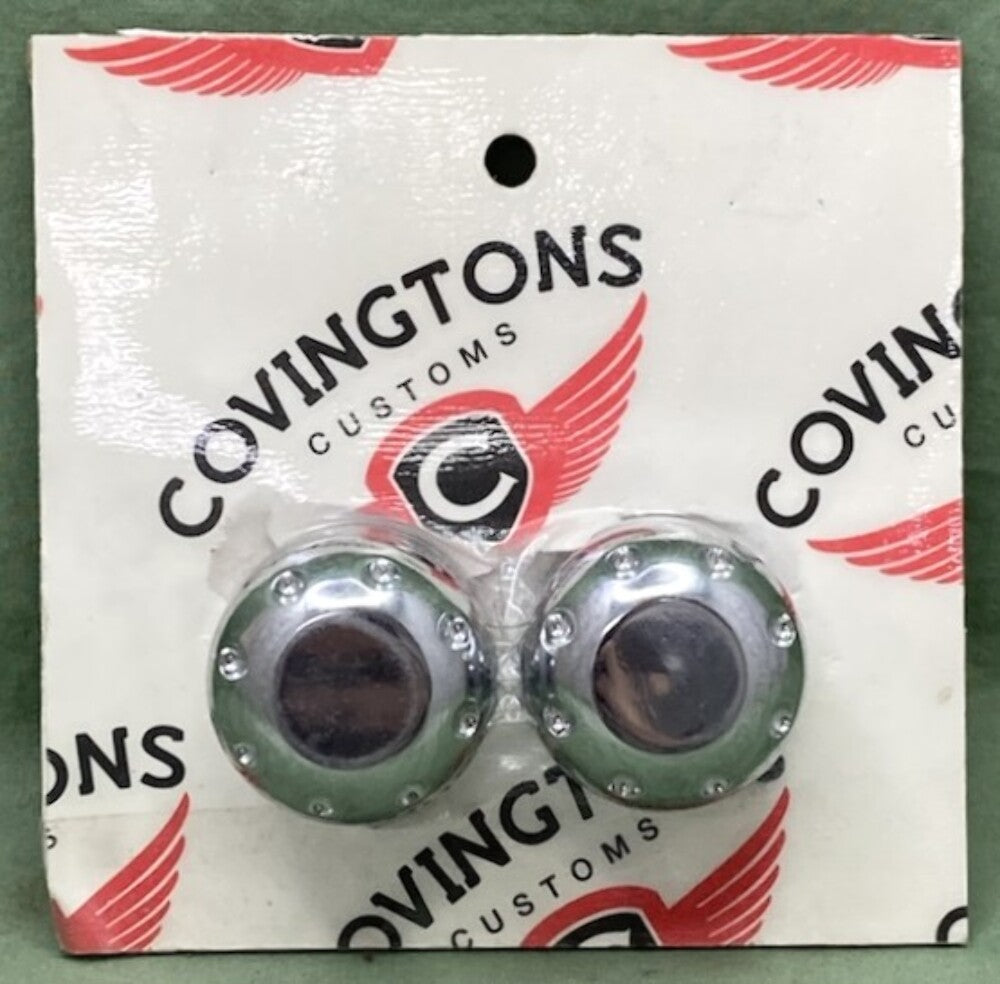 Covingtons Customs C0011-C Front Dimpled Axle Cover Set Chrome New Genuine