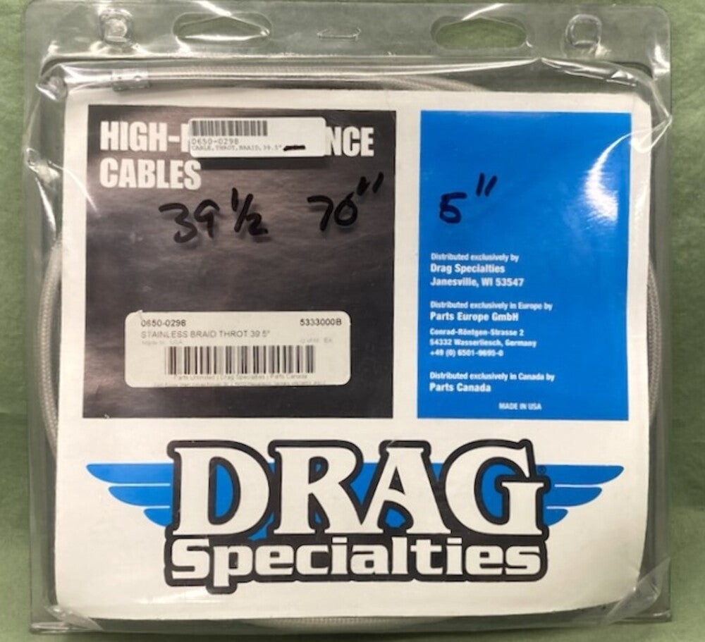 Drag Specialties 0650-0298 Throttle Cable 39.5" New Genuine