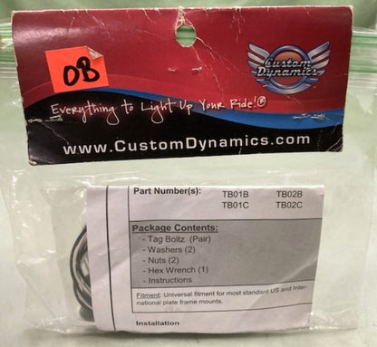 Custom Dynamics 2030-0534 License Plate Bolt Set New Genuine