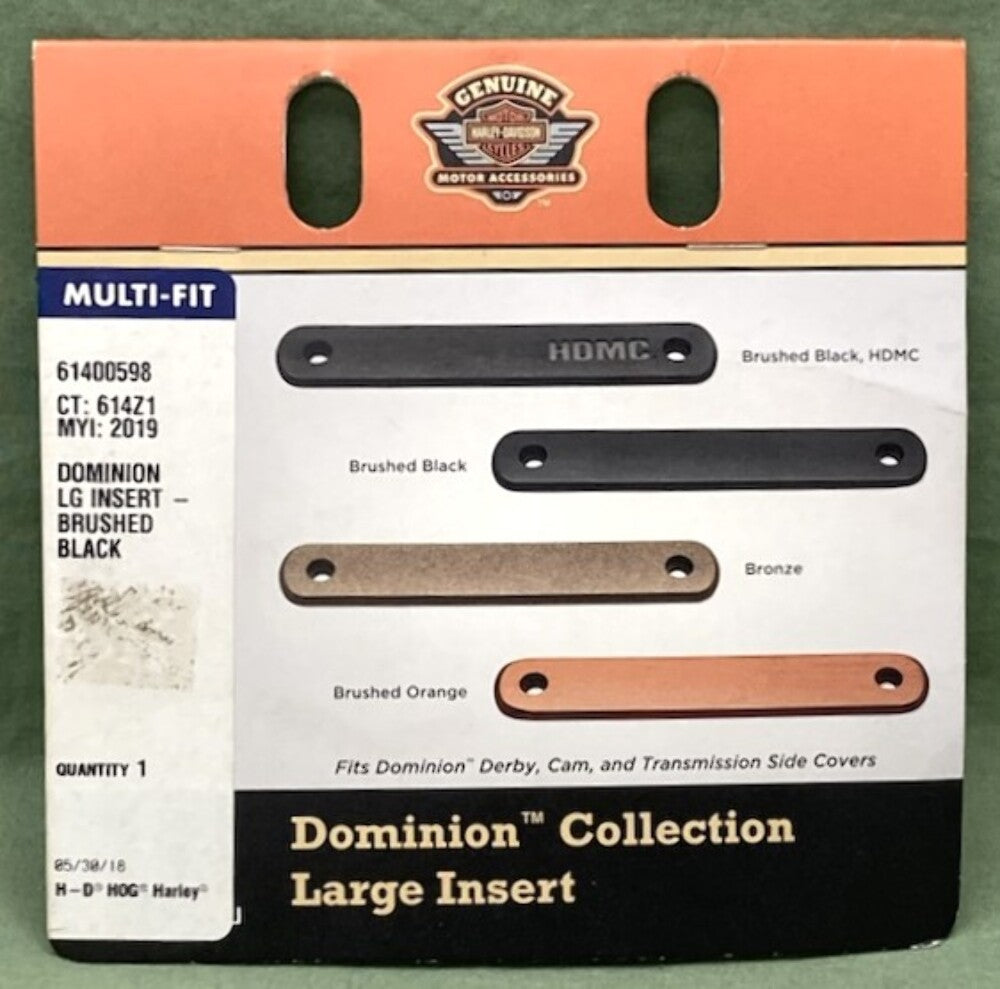 Harley Davidson 61400598 Dominion Large Insert Brushed Black New Genuine