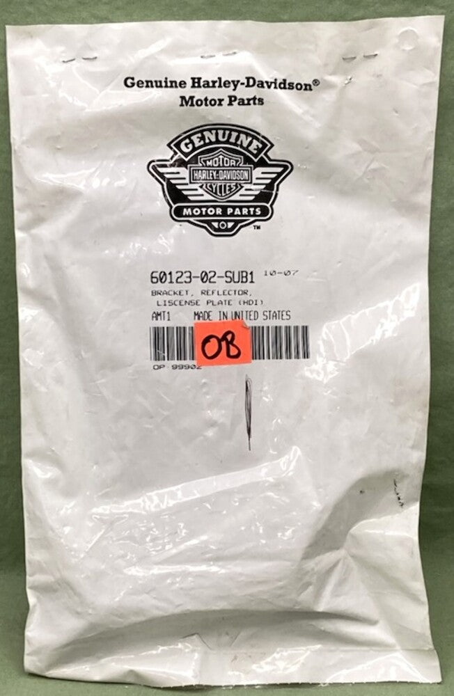 Harley Davidson 60123-02-SUB1 License Plate Reflector Bracket New Genuine