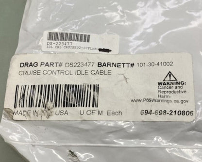 Barnett 101-30-41002 Cruise Control Idle Cable DS-223477 New Genuine