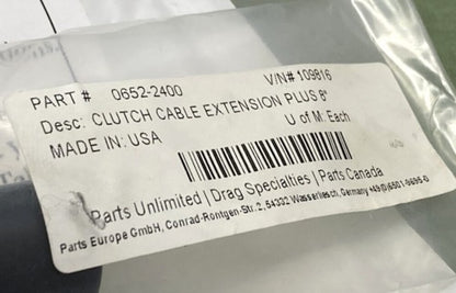 Fat Baggers 0652-2400 Clutch Cable Extension 8" New Genuine