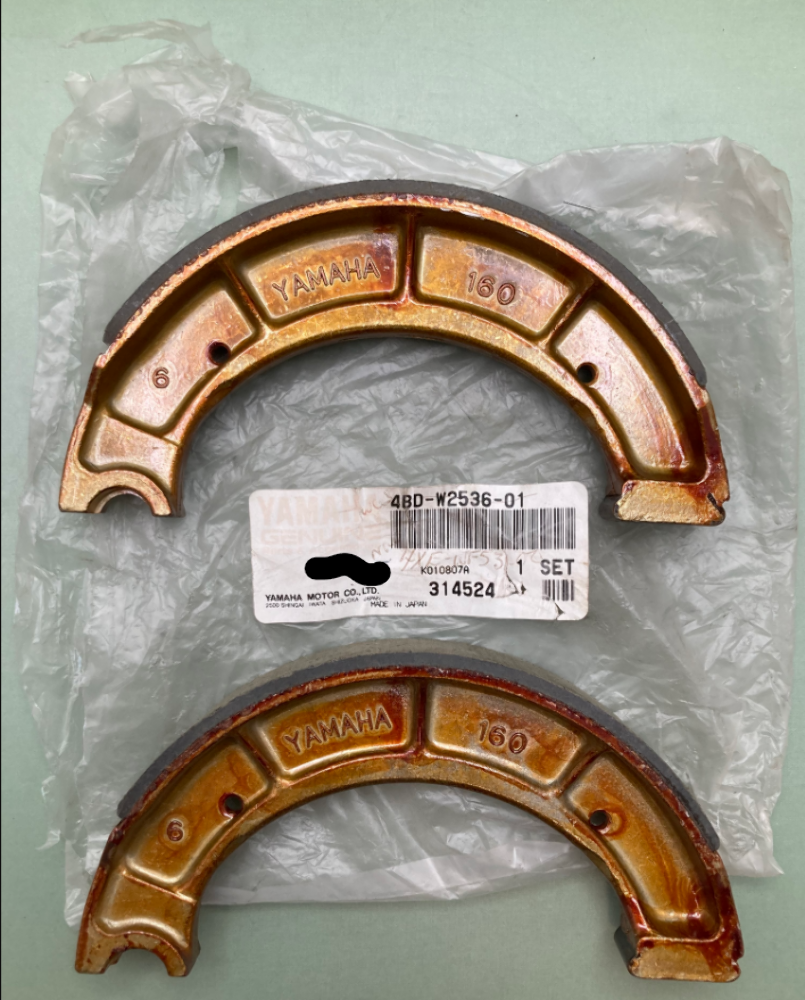 New Genuine Yamaha 4BD-W2536-01 Brake Shoe Set
