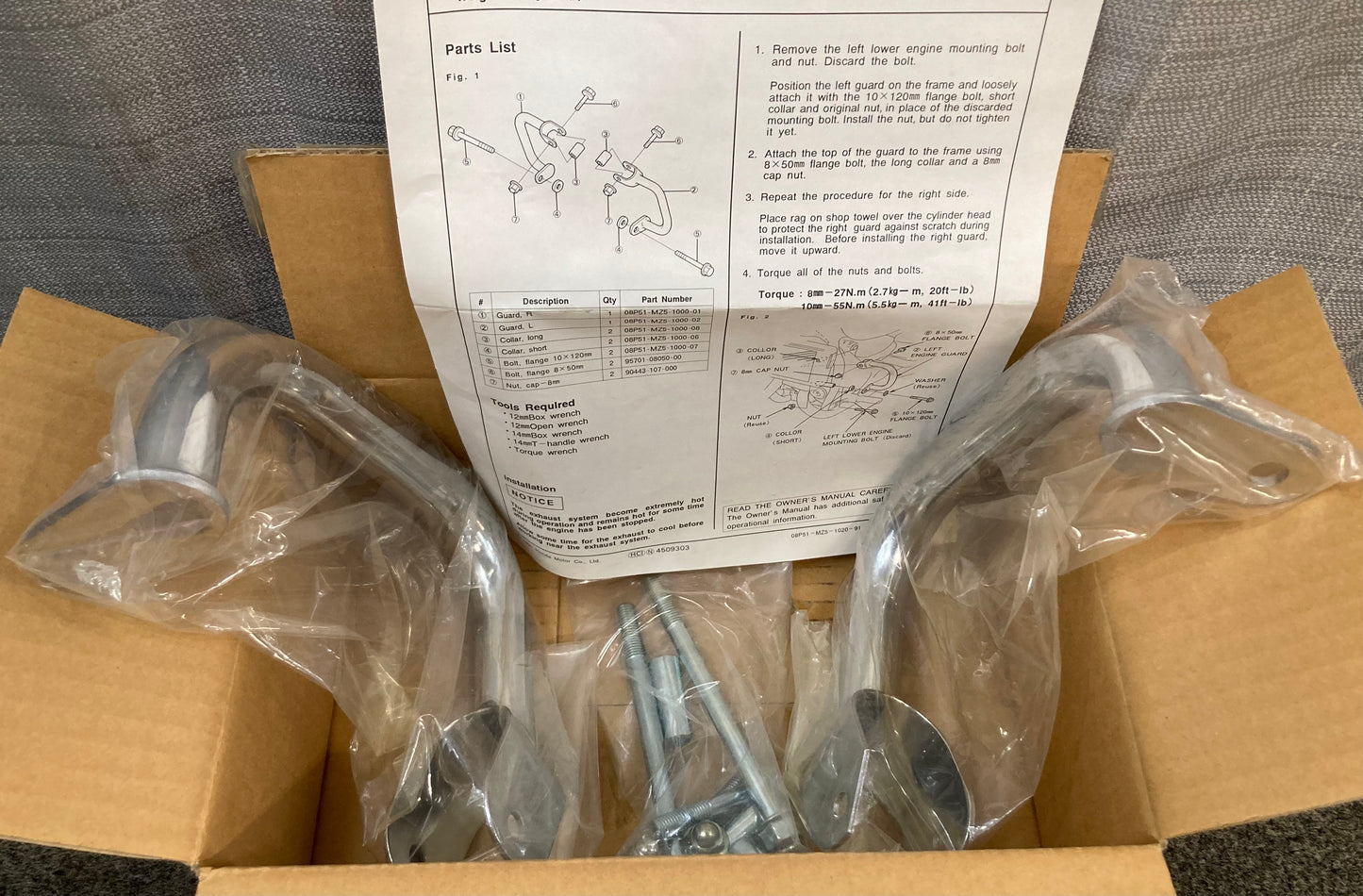 New Genuine Honda 08P51-MZ5-100 Engine Guard Kit