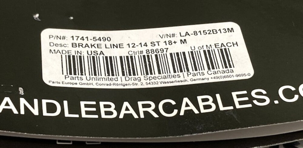 LA Choppers LA-8152B13M Brake Line Kit 1741-5490 New Genuine Incomplete Kit