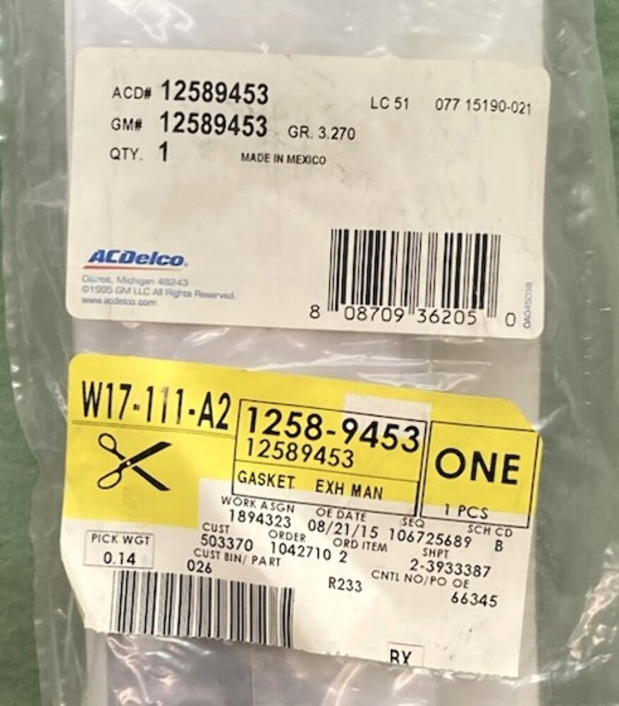 GM 12589453 Exhaust Manifold Gasket New Genuine