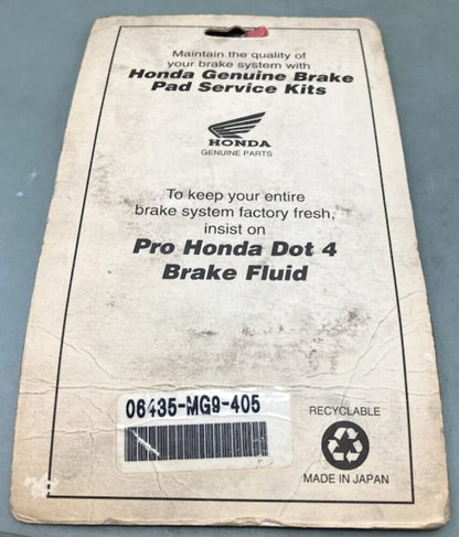 Honda 06435-MG9-405 Brake Pad Set 431A0-MG9-007 New Genuine