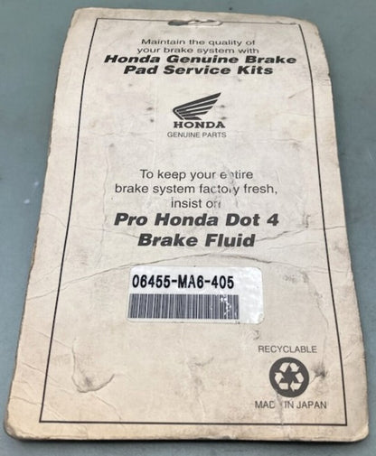 Honda 06455-MA6-405 Brake Pad Kit 451A0-MA6-670 New Genuine