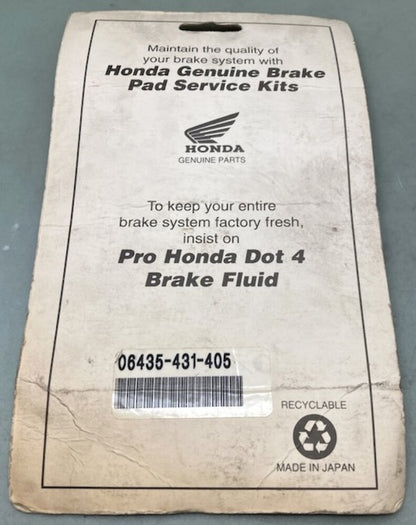 Honda 06435-431-405 Brake Pad Kit 431A0-431-673 New Genuine