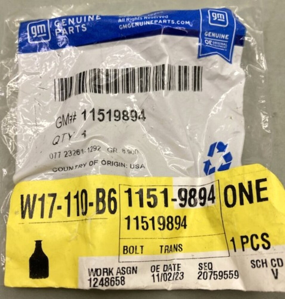 GM 11519894 Multi-purpose Bolt New Genuine