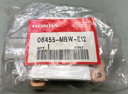Honda 06455-MBW-E12 Pad, Set, Fr. 06455-MBW-E13, 06455-MBW-E11 New Genuine