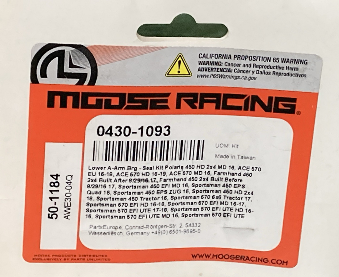 NEW GENUINE MOOSE RACING 0430-1093 A-Arm Bearing Kit