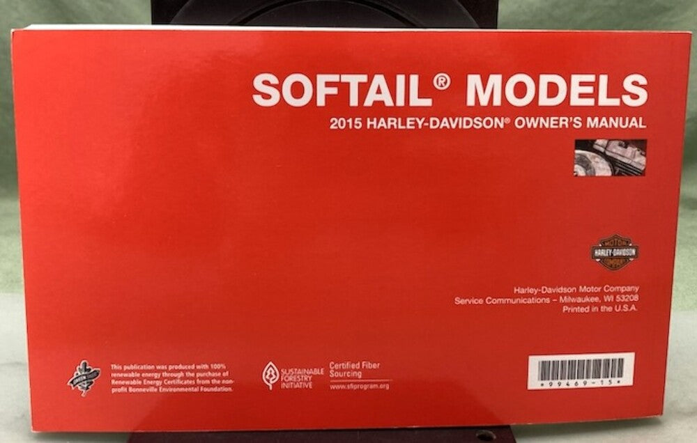 Harley Davidson 99469-15 Softail Models Owner's Manual 2015 Genuine