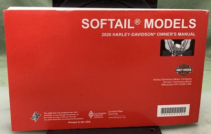 Harley Davidson 94000776 Softail Models Owner's Manual 2020 Genuine