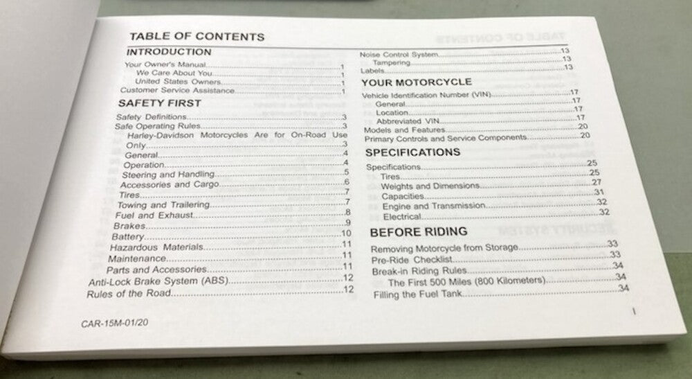 Harley Davidson 94000776 Softail Models Owner's Manual 2020 Genuine