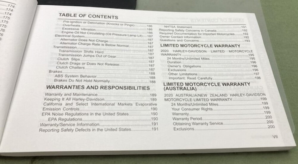 Harley Davidson 94000776 Softail Models Owner's Manual 2020 Genuine