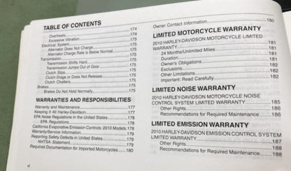 Harley Davidson 99469-10 Softail Models Owner's Manual 2010 Genuine