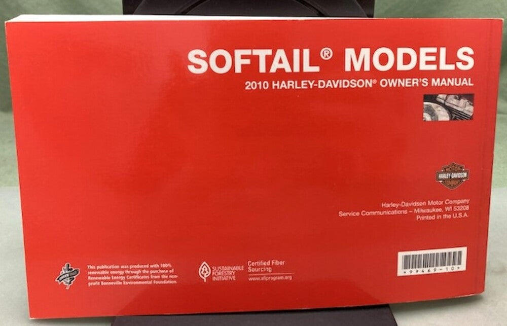 Harley Davidson 99469-10 Softail Models Owner's Manual 2010 Genuine