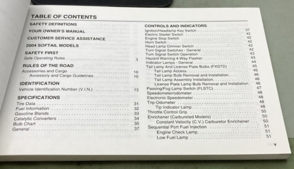 Harley Davidson 99469-04 Softail Models Owner's Manual 2004 Genuine