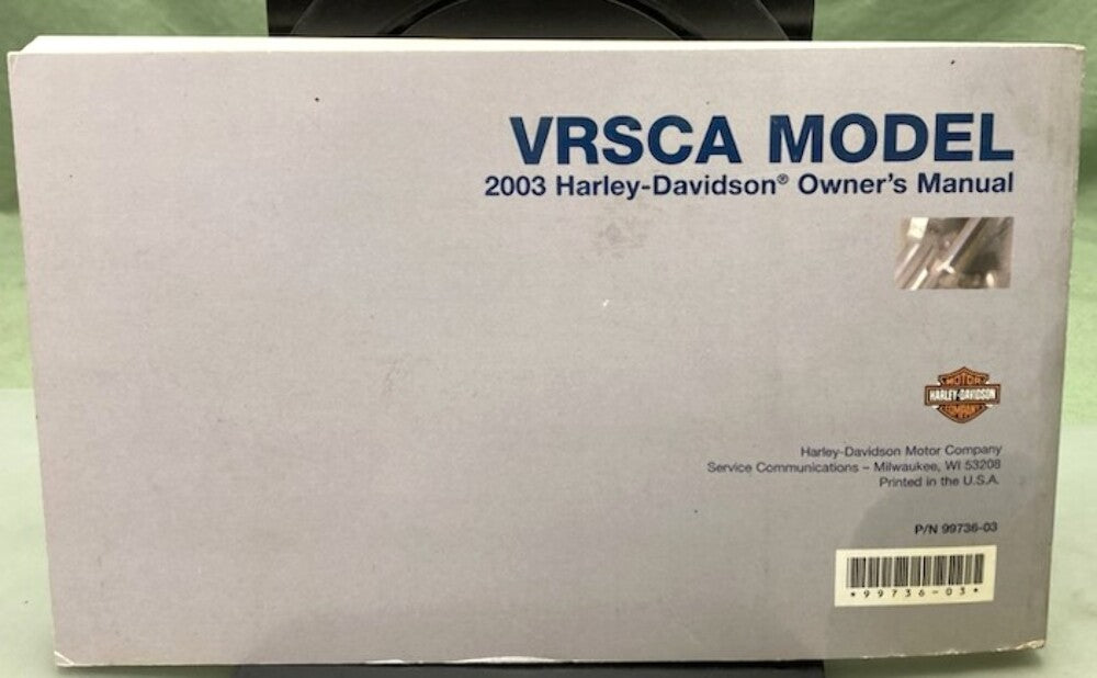 Harley Davidson 99736-03 VRSCA Model Owner's Manual 2003 Genuine