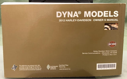 Harley Davidson 99467-12A Dyna Models Owner's Manual 2012 Genuine