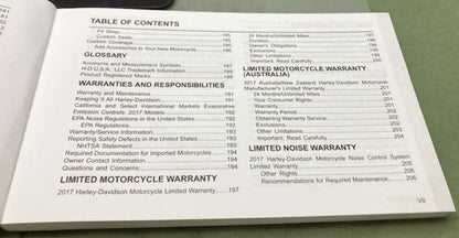 Harley Davidson 99468-17A Sportster Models Owner's Manual 2017 Genuine