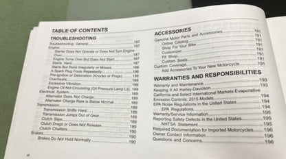 Harley Davidson 99468-15 Sportster Models Owner's Manual 2015 Genuine