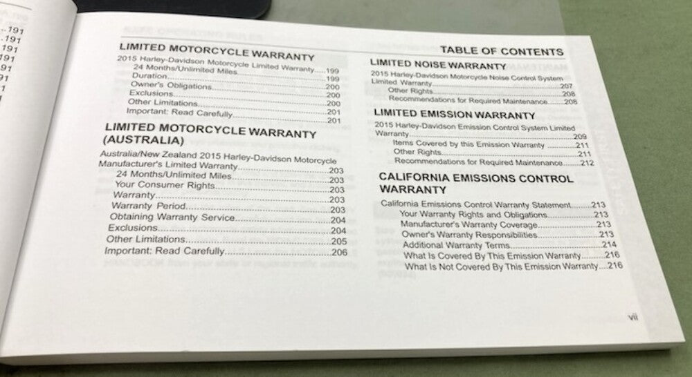 Harley Davidson 99468-15 Sportster Models Owner's Manual 2015 Genuine