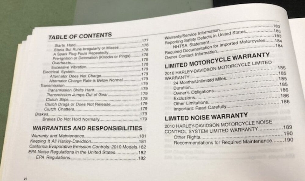 Harley Davidson 99468-10A Sportster Models Owner's Manual 2010 Genuine