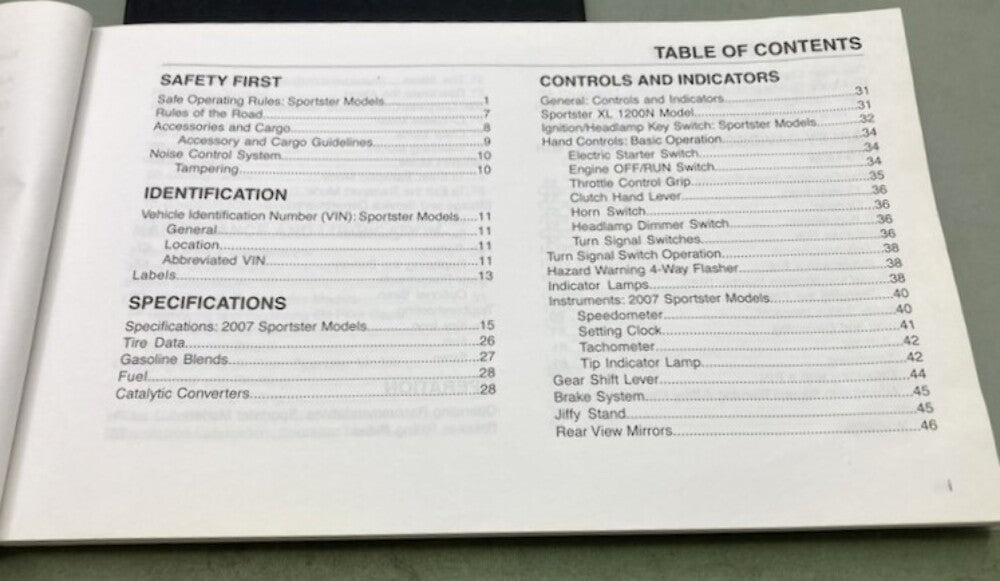 Harley Davidson 99468-07A Sportster Models Owner's Manual 2007 Genuine
