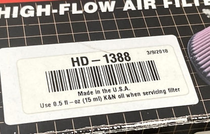 K&N HD-1388 High-Flow Air Filter New Genuine